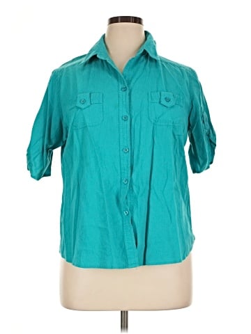 White Stag 3/4 Sleeve Button-Down Shirt (view 1)