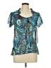 Candie's 100% Polyester Paisley Teal Short Sleeve Blouse Size L - photo 1