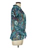 Candie's 100% Polyester Paisley Teal Short Sleeve Blouse Size L - photo 4