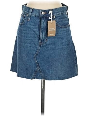 Madewell Rigid Denim A-Line Mini Skirt in Lakeline Wash: Eco Edition (view 1)