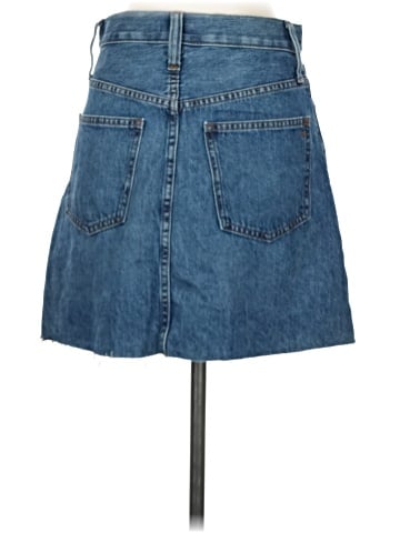 Madewell Rigid Denim A-Line Mini Skirt in Lakeline Wash: Eco Edition (view 2)