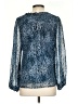 Aqua Jacquard Blue 3/4 Sleeve Blouse Size S - photo 2