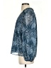 Aqua Jacquard Blue 3/4 Sleeve Blouse Size S - photo 5