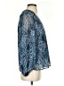 Aqua Jacquard Blue 3/4 Sleeve Blouse Size S - photo 4