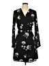 Lush 100% Polyester Floral Black Casual Dress Size L - photo 1