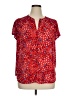Fun2Fun 100% Polyester Hearts Red Short Sleeve Blouse Size 1X - photo 1