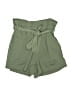 Shinestar 100% Polyester Solid Green Shorts Size L - photo 1