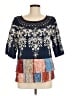 John Mark 100% Cotton Blue 3/4 Sleeve Blouse Size M - photo 1