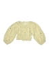 Zara Yellow Ivory Long Sleeve Blouse Size 7 - photo 1
