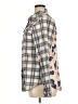 CAbi 100% Cotton Plaid Gray Long Sleeve Blouse Size XL - photo 5
