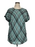 J.Jill Argyle Teal Short Sleeve Blouse Size XL - photo 1