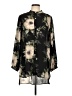 Joan Vass 100% Polyester Floral Black 3/4 Sleeve Blouse Size L - photo 1