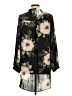 Joan Vass 100% Polyester Floral Black 3/4 Sleeve Blouse Size L - photo 2