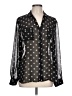 Coldwater Creek 100% Polyester Polka Dots Black Long Sleeve Blouse Size L - photo 1