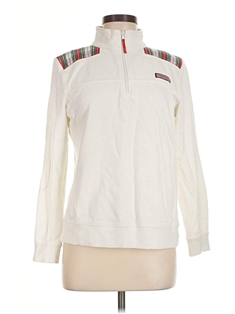 Pre-owned Vineyard Vines Pullover Sweater In White