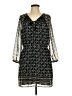 Madewell 100% Polyester Print Black Casual Dress Size 10 - photo 1