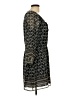 Madewell 100% Polyester Print Black Casual Dress Size 10 - photo 4