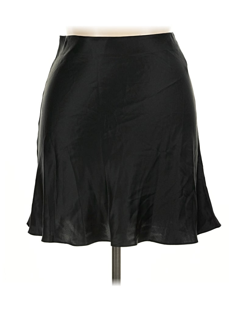Pre-owned Quince Silk Skirt In Black