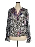 Hale Bob Silver Long Sleeve Silk Top Size XL - photo 1