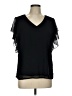 Design History Black Short Sleeve Blouse Size L - photo 1