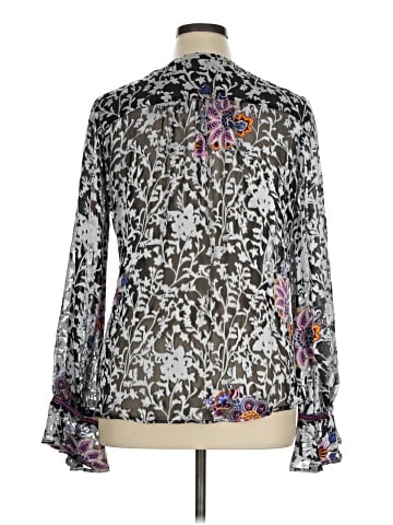 Hale Bob Long Sleeve Silk Top (view 2)