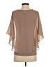 AGB 100% Polyester Tan Short Sleeve Blouse Size S - photo 2