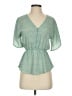 Sienna Sky 100% Polyester Green Short Sleeve Blouse Size XS - photo 1
