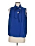 Calvin Klein 100% Polyester Blue Sleeveless Blouse Size M - photo 1