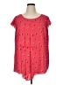 Worthington 100% Polyester Pink Short Sleeve Blouse Size 1X - photo 1