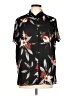 Sag Harbor 100% Polyester Floral Black Short Sleeve Blouse Size L - photo 1