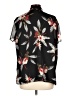 Sag Harbor 100% Polyester Floral Black Short Sleeve Blouse Size L - photo 2