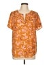 DR2 100% Polyester Orange Short Sleeve Henley Size L - photo 1