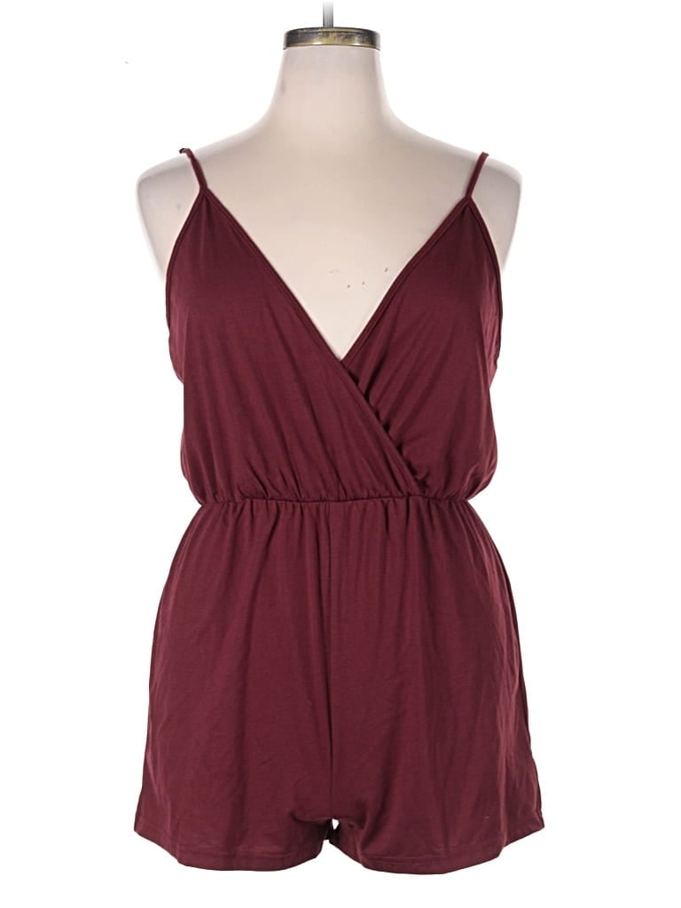 Pre-owned Shein Romper In Burgundy