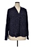Gap 100% Rayon Polka Dots Blue Long Sleeve Blouse Size XL - photo 1