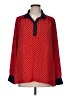 Free People Hearts Red Long Sleeve Blouse Size M - photo 1