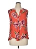 Pale Sky 100% Rayon Floral Orange Sleeveless Blouse Size XL - photo 1