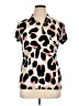 DKNY Animal Print Ivory Short Sleeve Blouse Size XL - photo 1