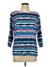 Ruby Rd. Blue 3/4 Sleeve Top Size L - photo 1