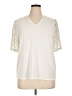 Adrianna Papell Ivory Short Sleeve Top Size XL - photo 1