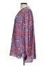Diane von Furstenberg 100% Polyester Blue Long Sleeve Blouse Size 12 - photo 5