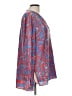 Diane von Furstenberg 100% Polyester Blue Long Sleeve Blouse Size 12 - photo 4