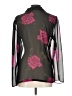 Unbranded Floral Black Long Sleeve Blouse Size L (estimated) - photo 2