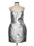 Fashion Nova 100% Polyester Metallic Silver Cocktail Dress Size L - photo 1