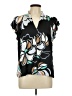 Nine West 100% Polyester Black Short Sleeve Blouse Size L - photo 1