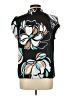 Nine West 100% Polyester Black Short Sleeve Blouse Size L - photo 2