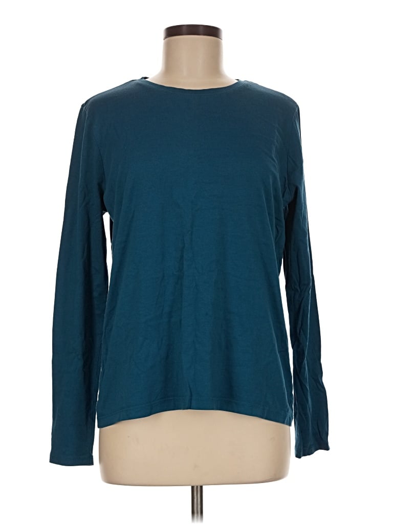 Pre-owned Lands' End Long Sleeve T-shirt In Teal