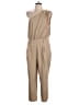 Express 100% Polyester Solid Tan Jumpsuit Size L - photo 1