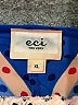 ECI Polka Dots Ivory 3/4 Sleeve Blouse Size XL - photo 7