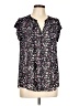 Fun2Fun 100% Polyester Animal Print Black Short Sleeve Blouse Size L - photo 1