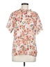 Allegra K 100% Polyester Floral Orange Short Sleeve Blouse Size M - photo 1